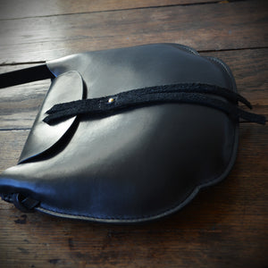 BLACK SCALLOPED SHOULDER BAG