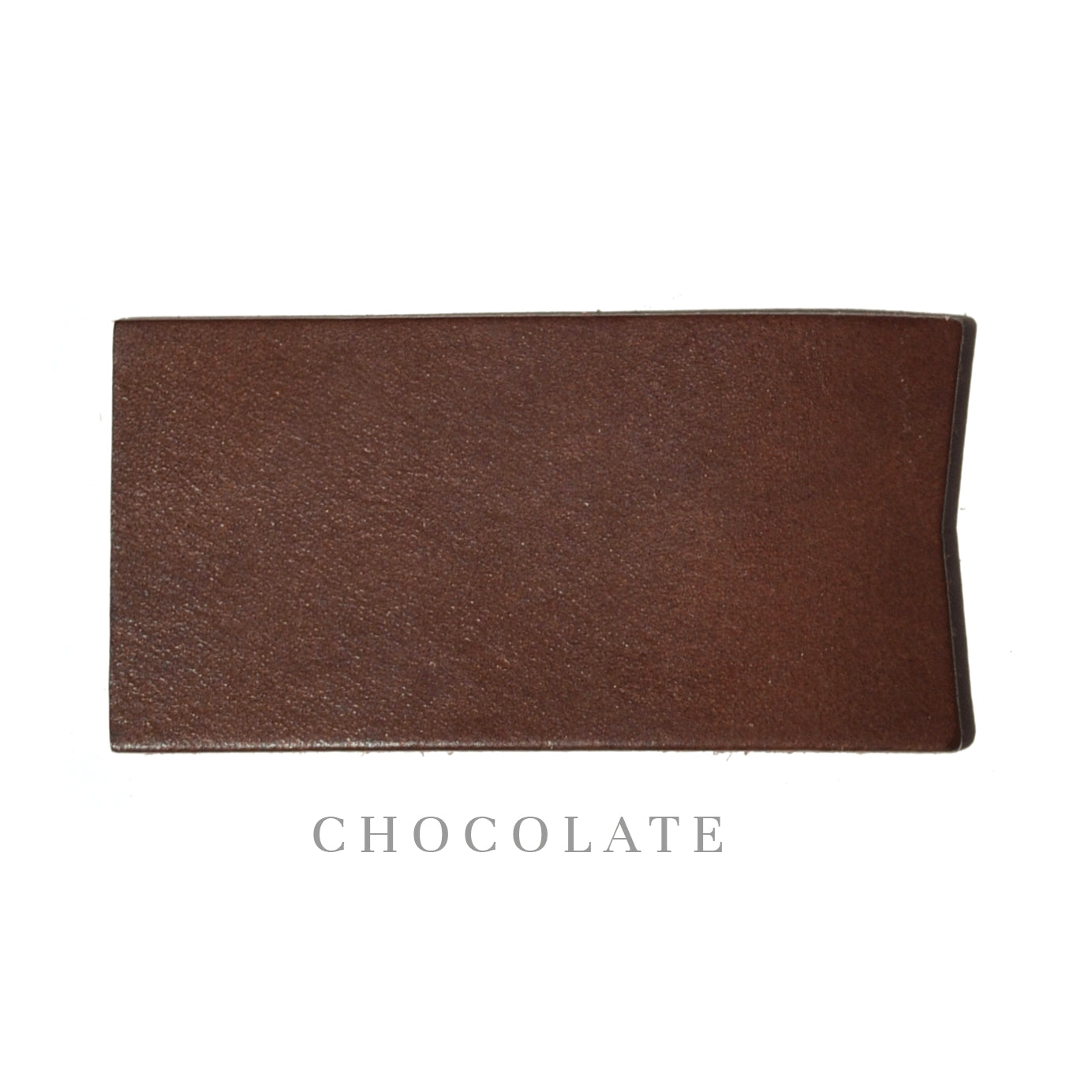 A rectangular-like swatch of chocolate color leather. 