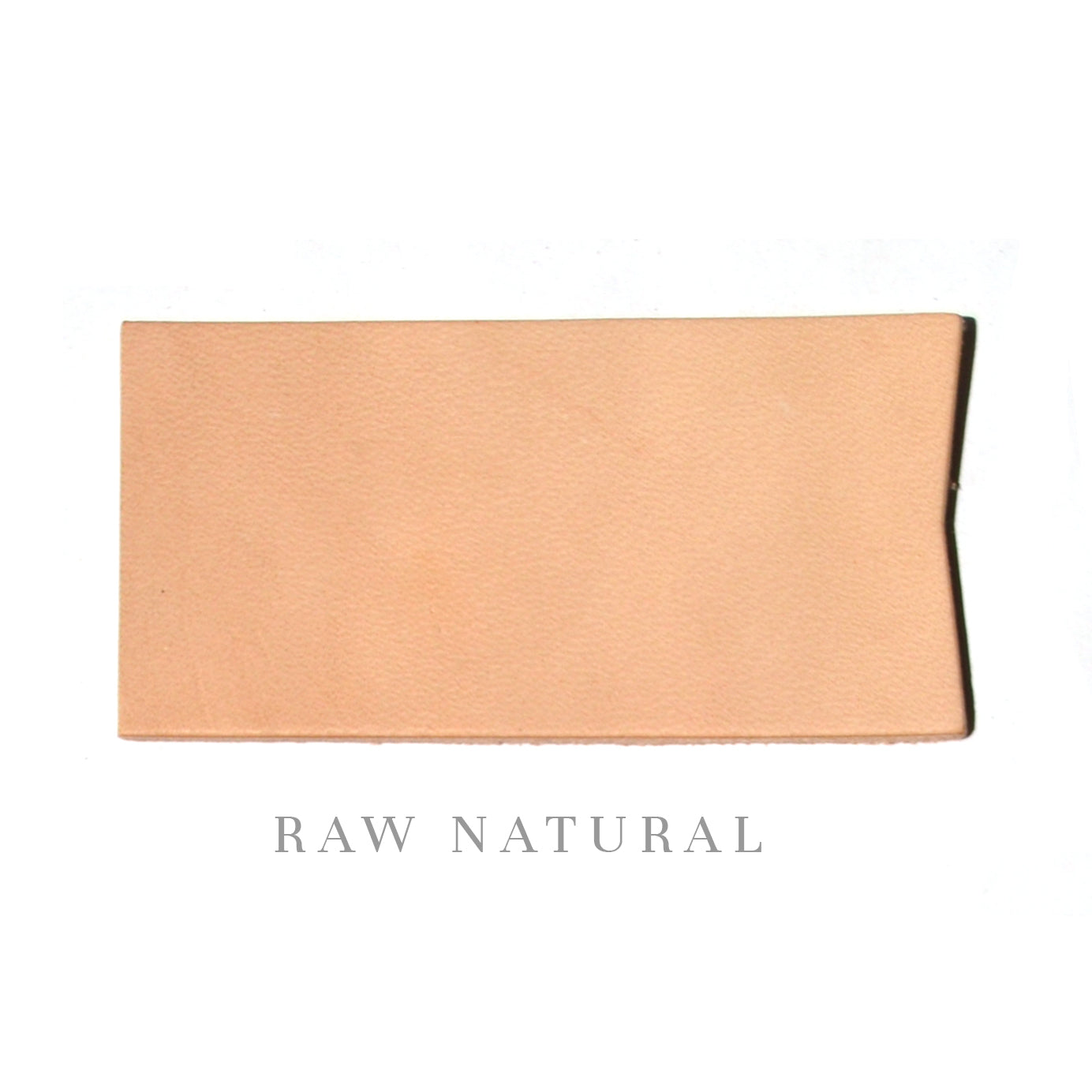 Rectangular-like swatch of raw natural leather. 